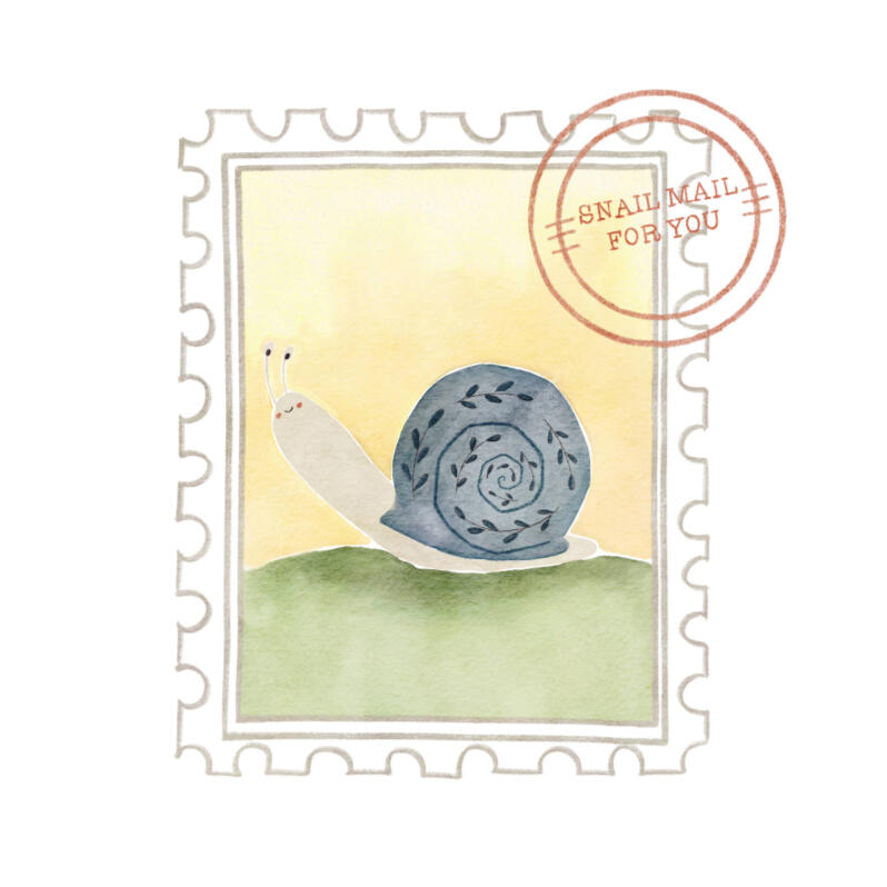 Snail Mail Stamp Illustration