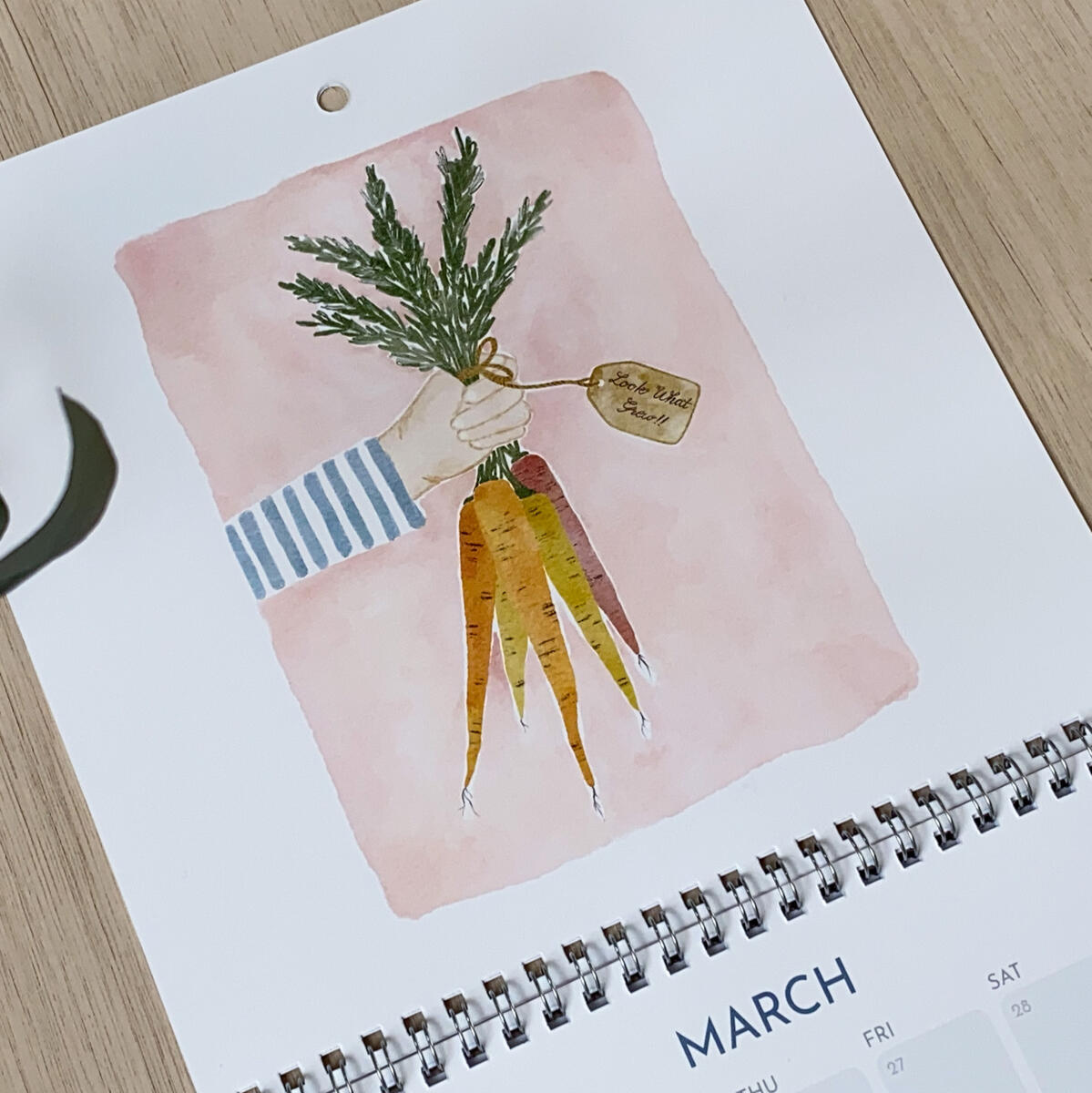 Square format calendar spread, March